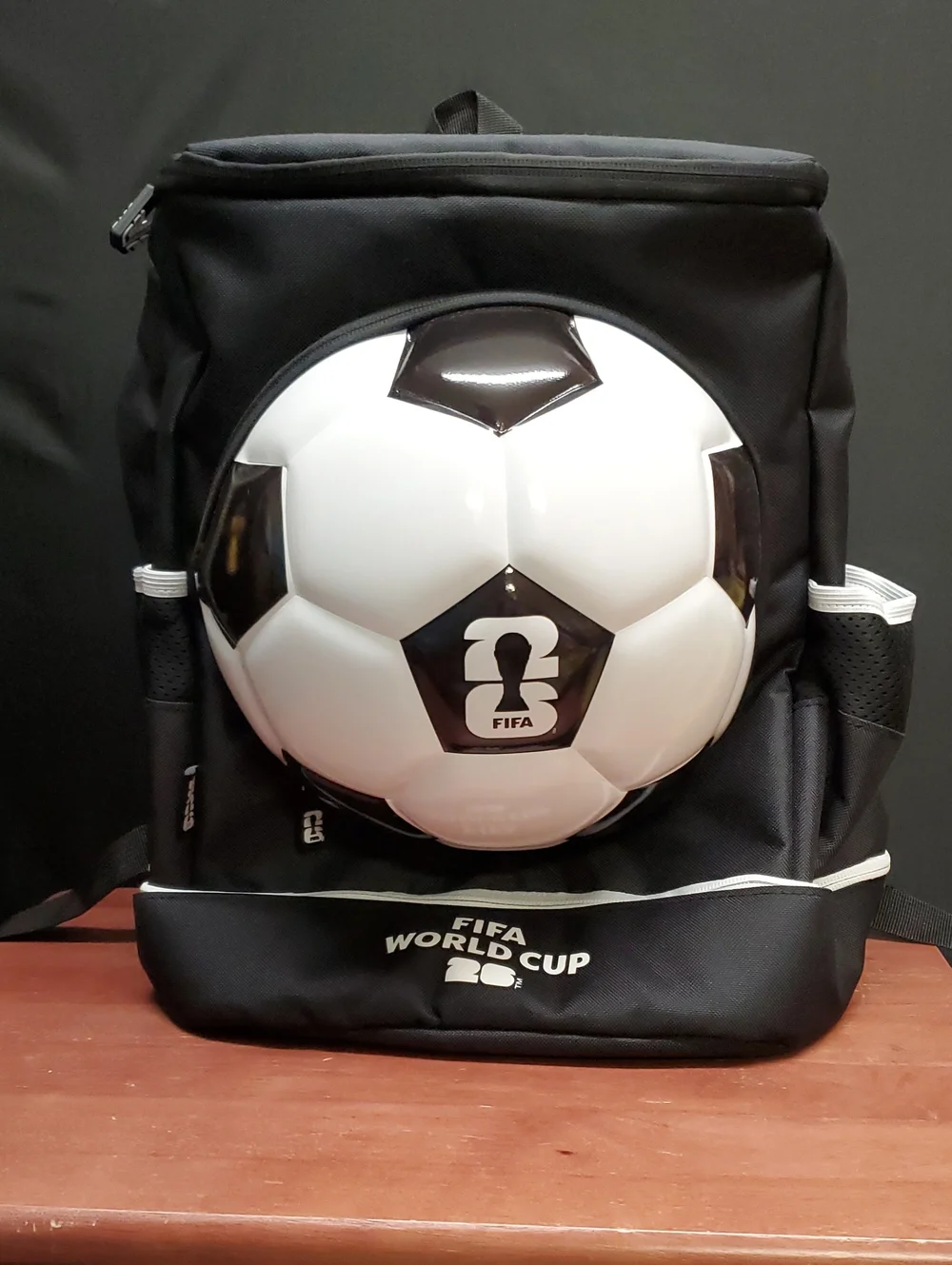 FIFA 26 World Cup Black Soccer Ball Backpack